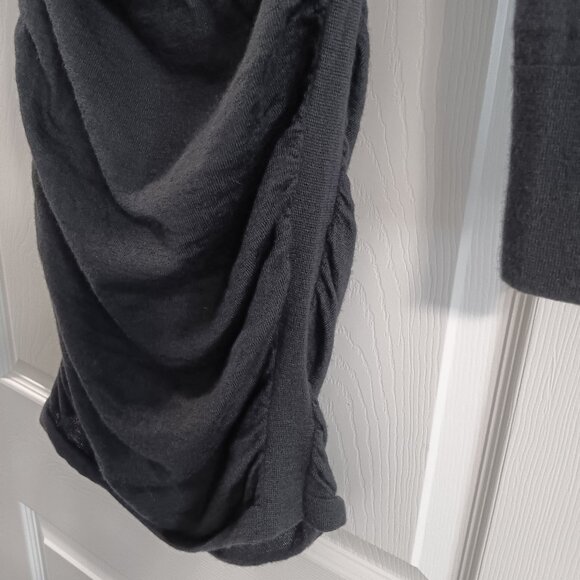 Moda International Black Merino Wool Ruched Turtleneck Sweater Dress Size Small - Picture 5 of 8